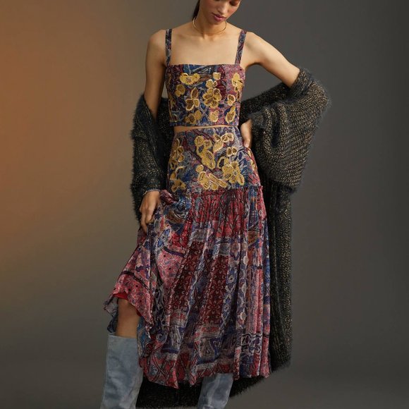 HTF Anthropologie Abstract Skirt Set